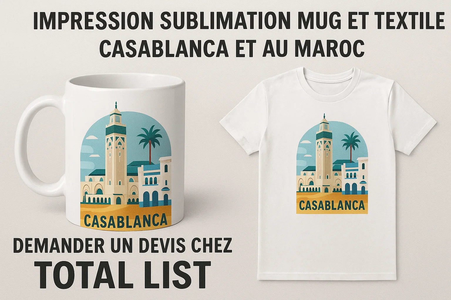 Impression Sublimation Mug et Textile Casablanca et au Maroc
