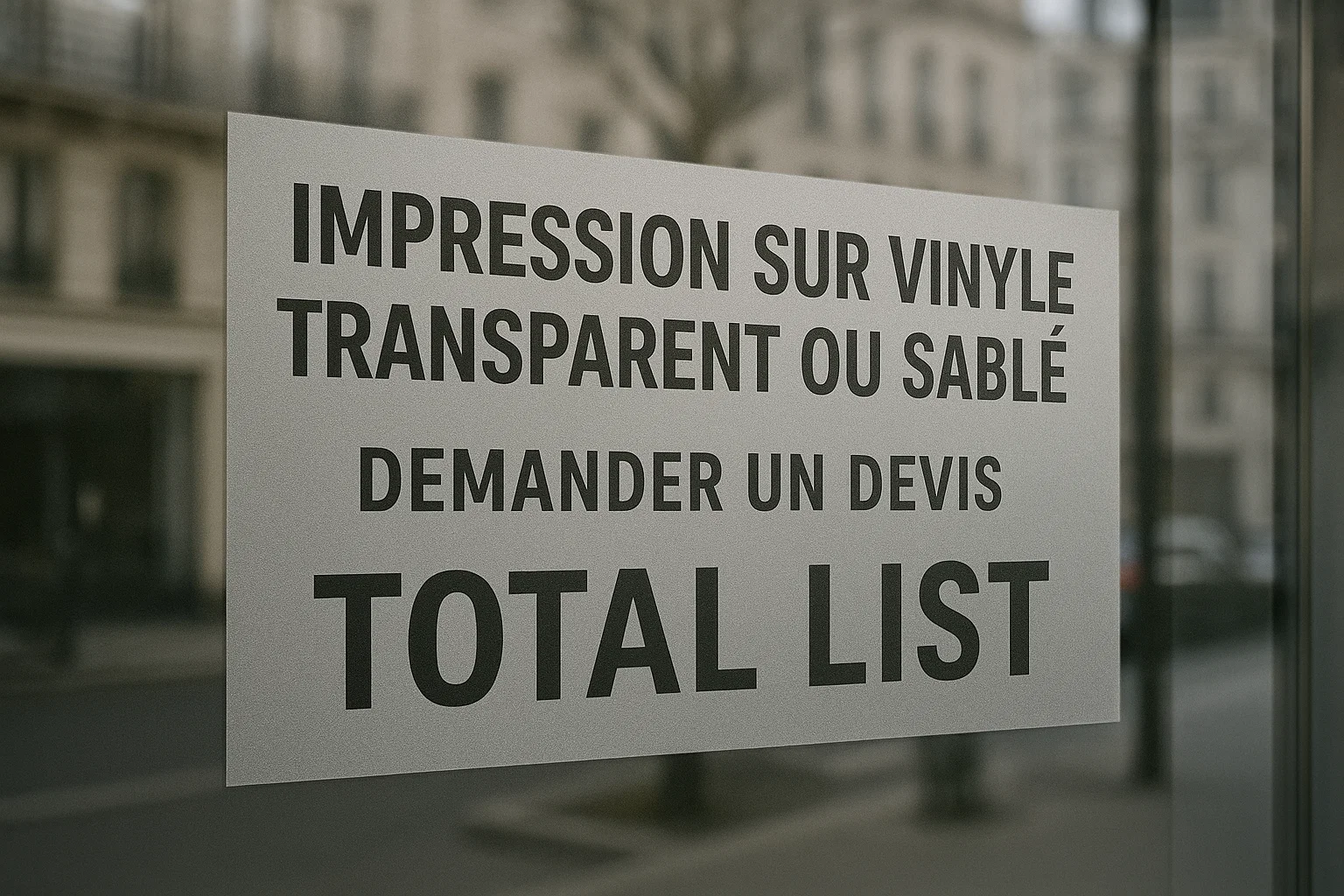 Impression sur vinyle transparent ou sablé Tanger