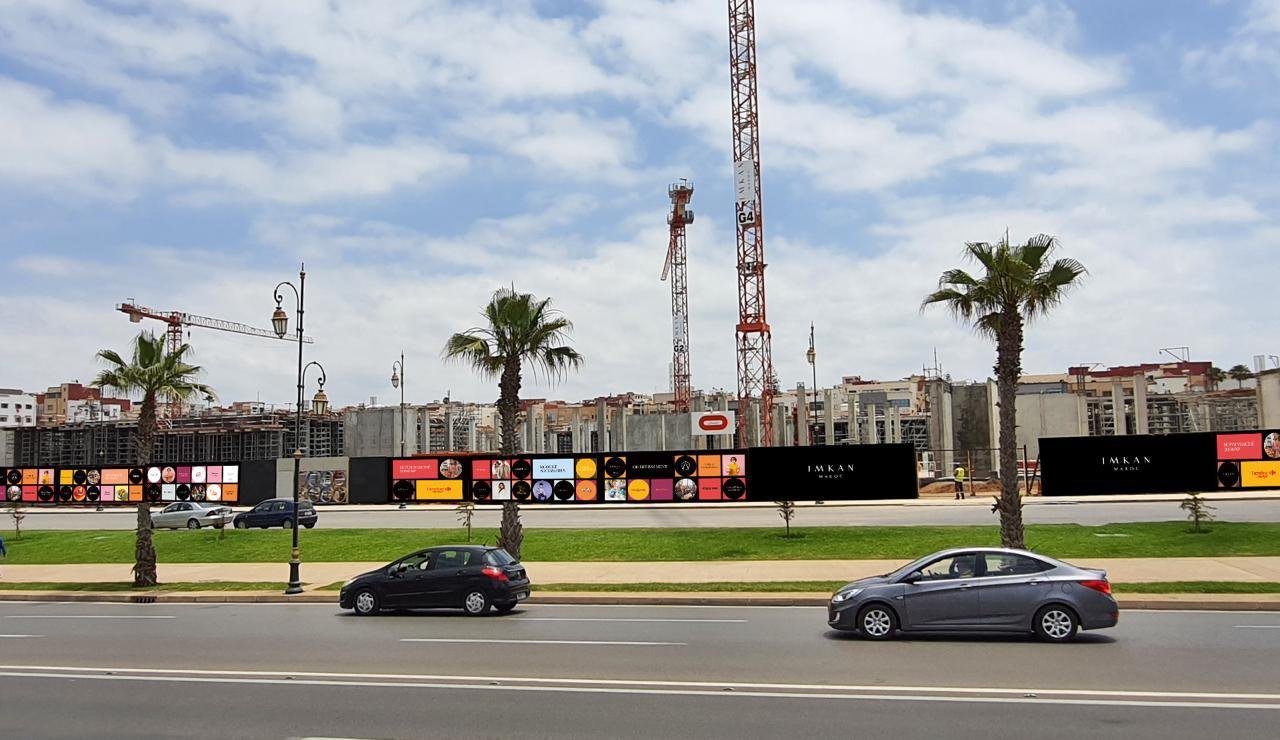 Habillage palissade chantier haut de gamme Maroc