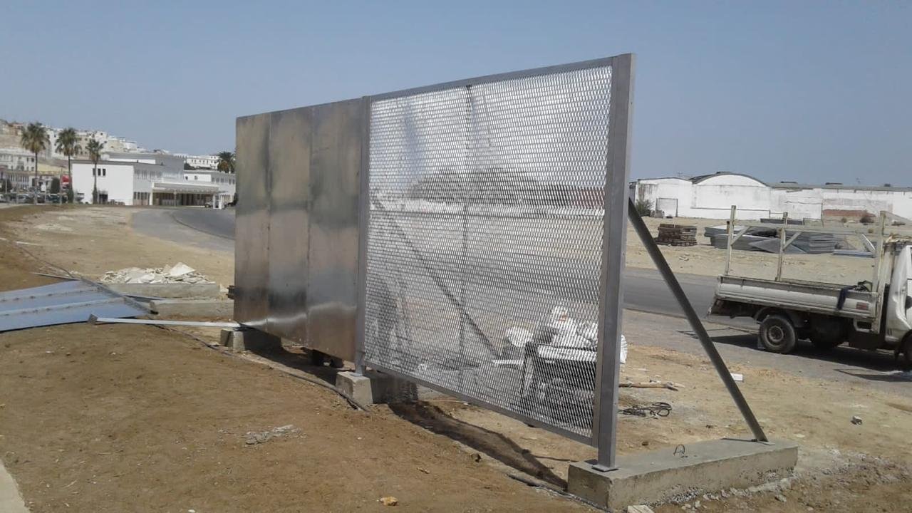 Palissade chantier Maroc structure métallique